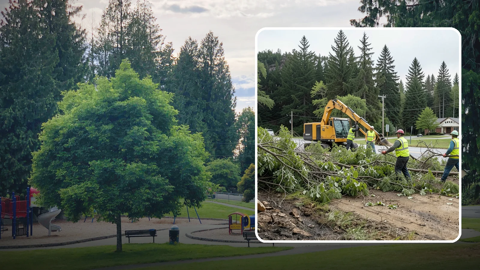 Brush Clearing in Bonney Lake, Pierce County, WA - Mechanical and hand clearing of overgrown brush and small vegetation from public parcels, easements, and undeveloped grounds.