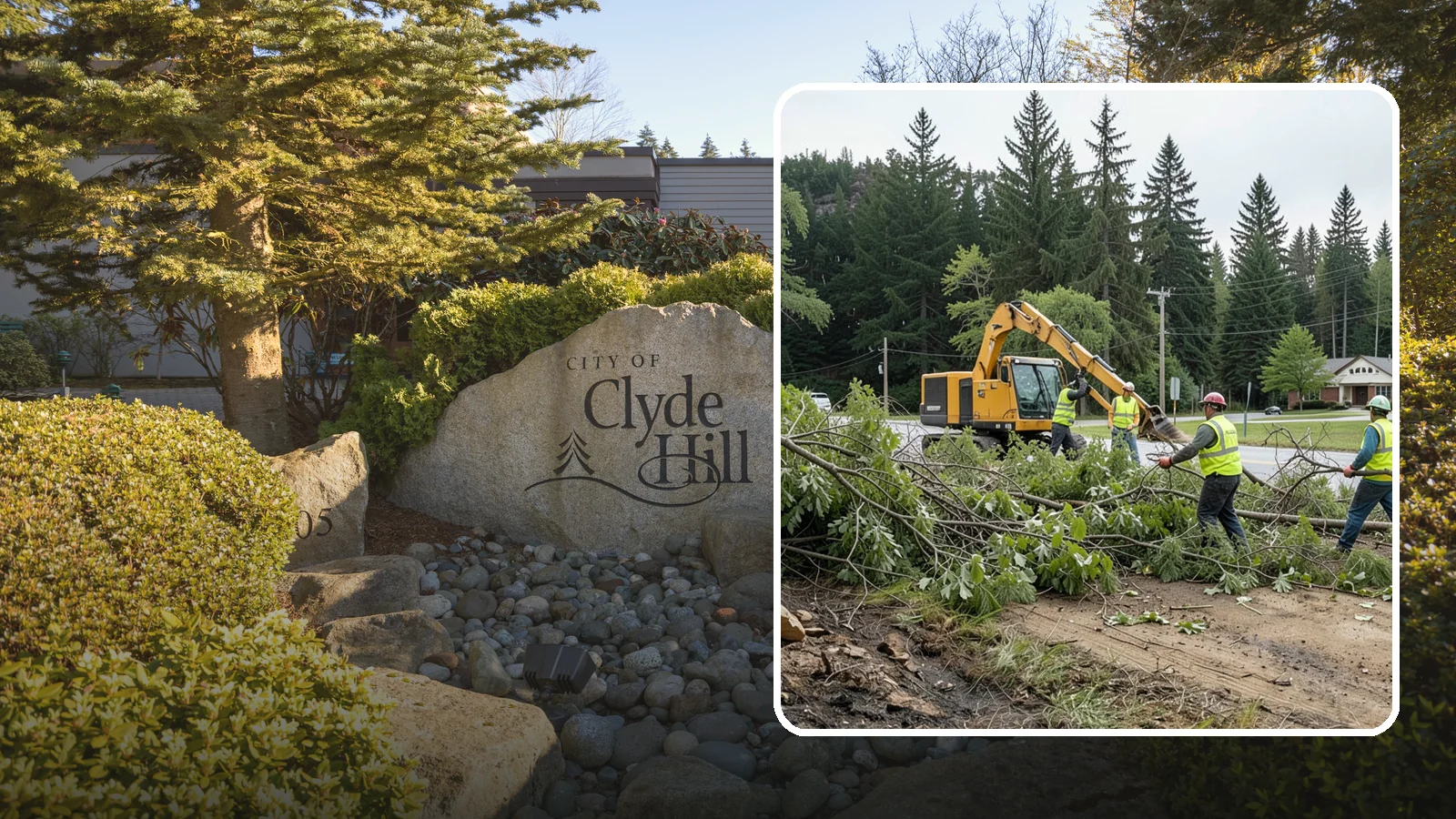 Brush Clearing in Clyde Hill, King County, WA - Mechanical and hand clearing of overgrown brush and small vegetation from public parcels, easements, and undeveloped grounds.