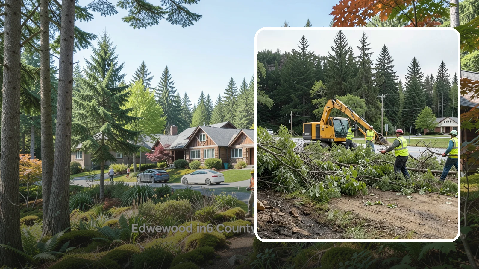 Brush Clearing in Edgewood, Pierce County, WA - Mechanical and hand clearing of overgrown brush and small vegetation from public parcels, easements, and undeveloped grounds.