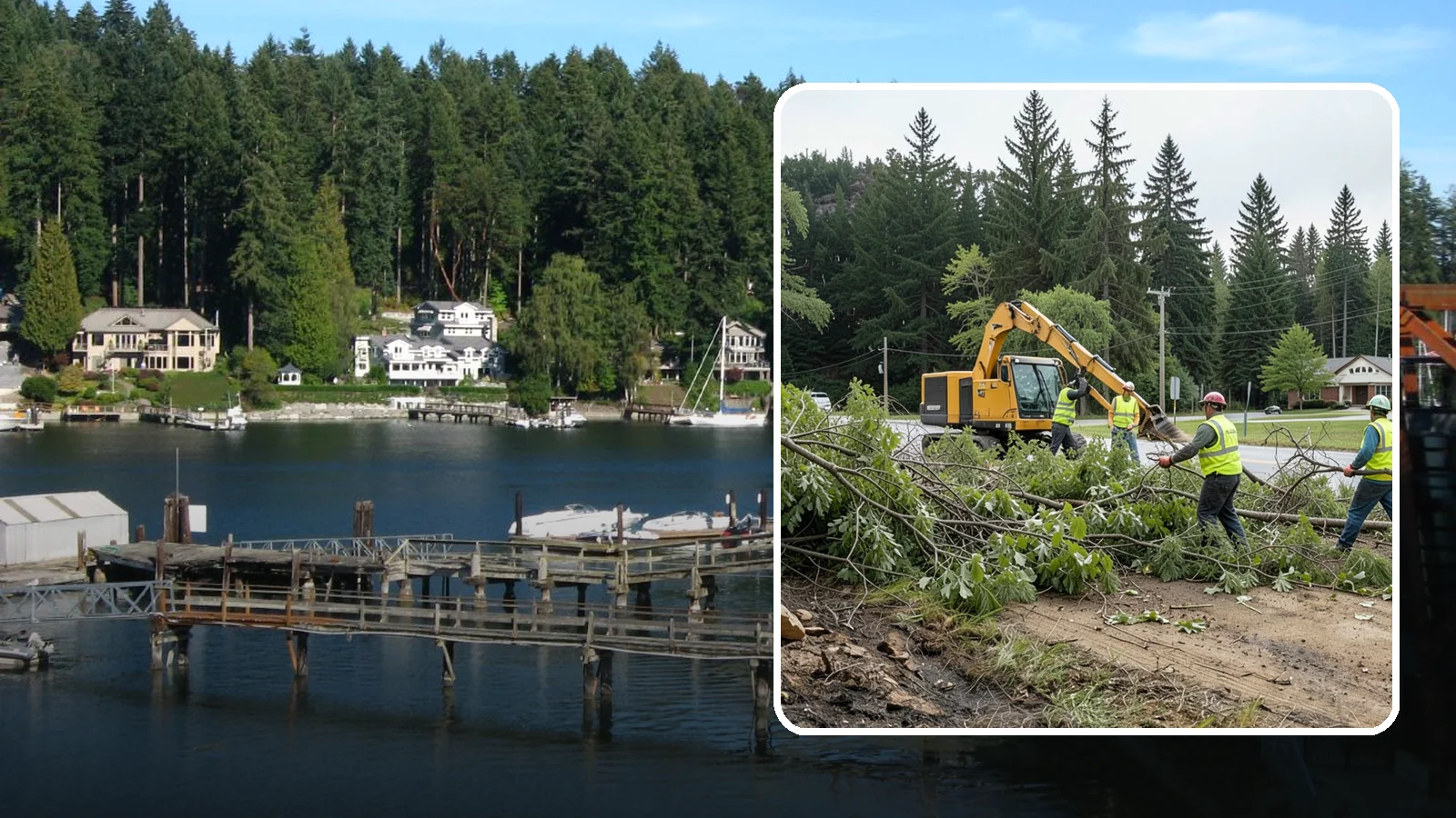 Brush Clearing in Gig Harbor, Pierce County, WA - Mechanical and hand clearing of overgrown brush and small vegetation from public parcels, easements, and undeveloped grounds.
