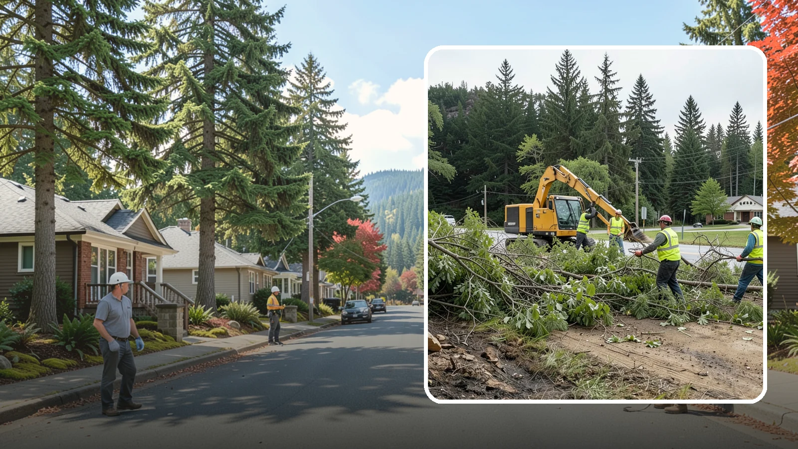 Brush Clearing in Hunts Point, King County, WA - Mechanical and hand clearing of overgrown brush and small vegetation from public parcels, easements, and undeveloped grounds.