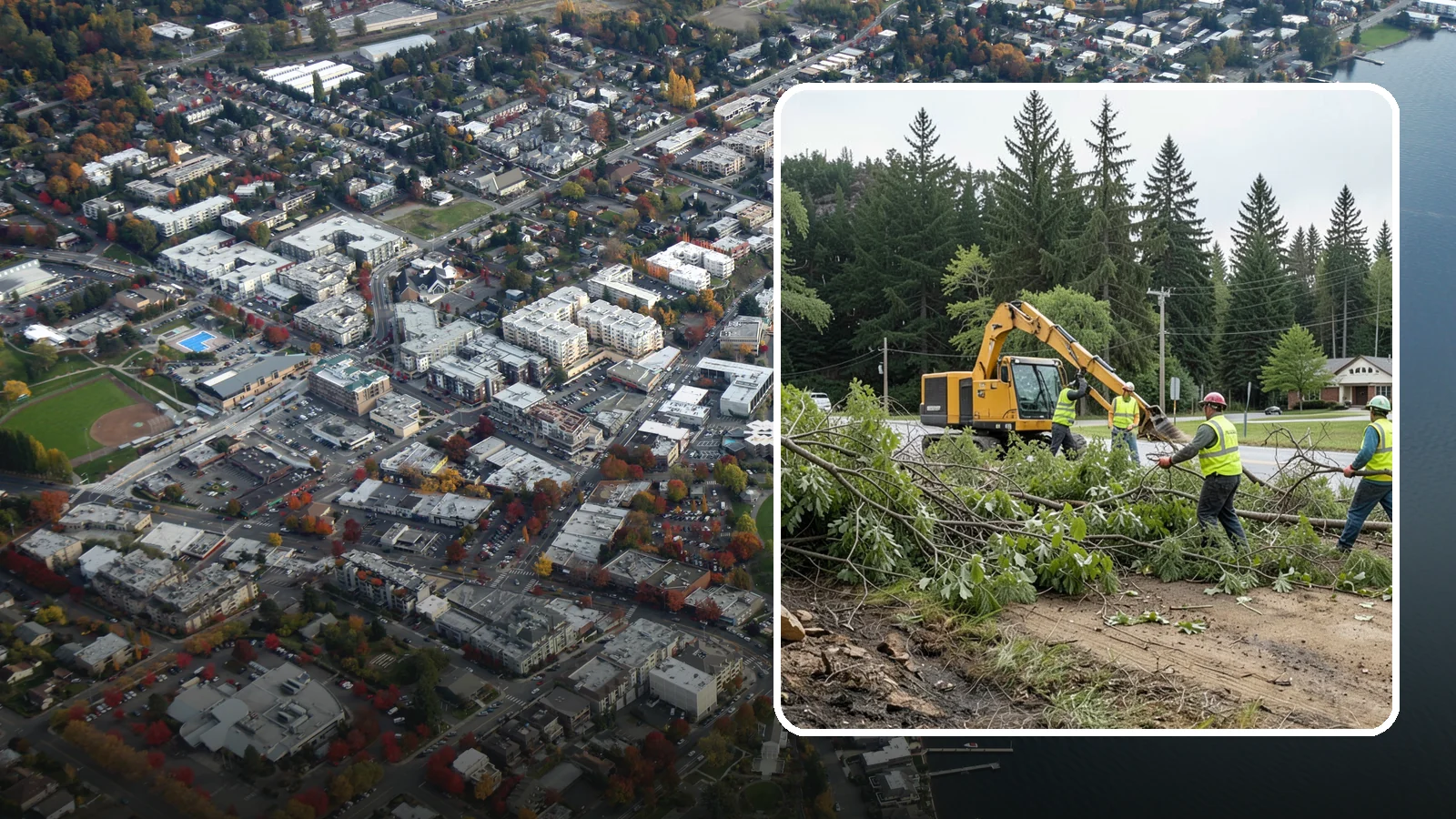 Brush Clearing in Kirkland, King County, WA - Mechanical and hand clearing of overgrown brush and small vegetation from public parcels, easements, and undeveloped grounds.