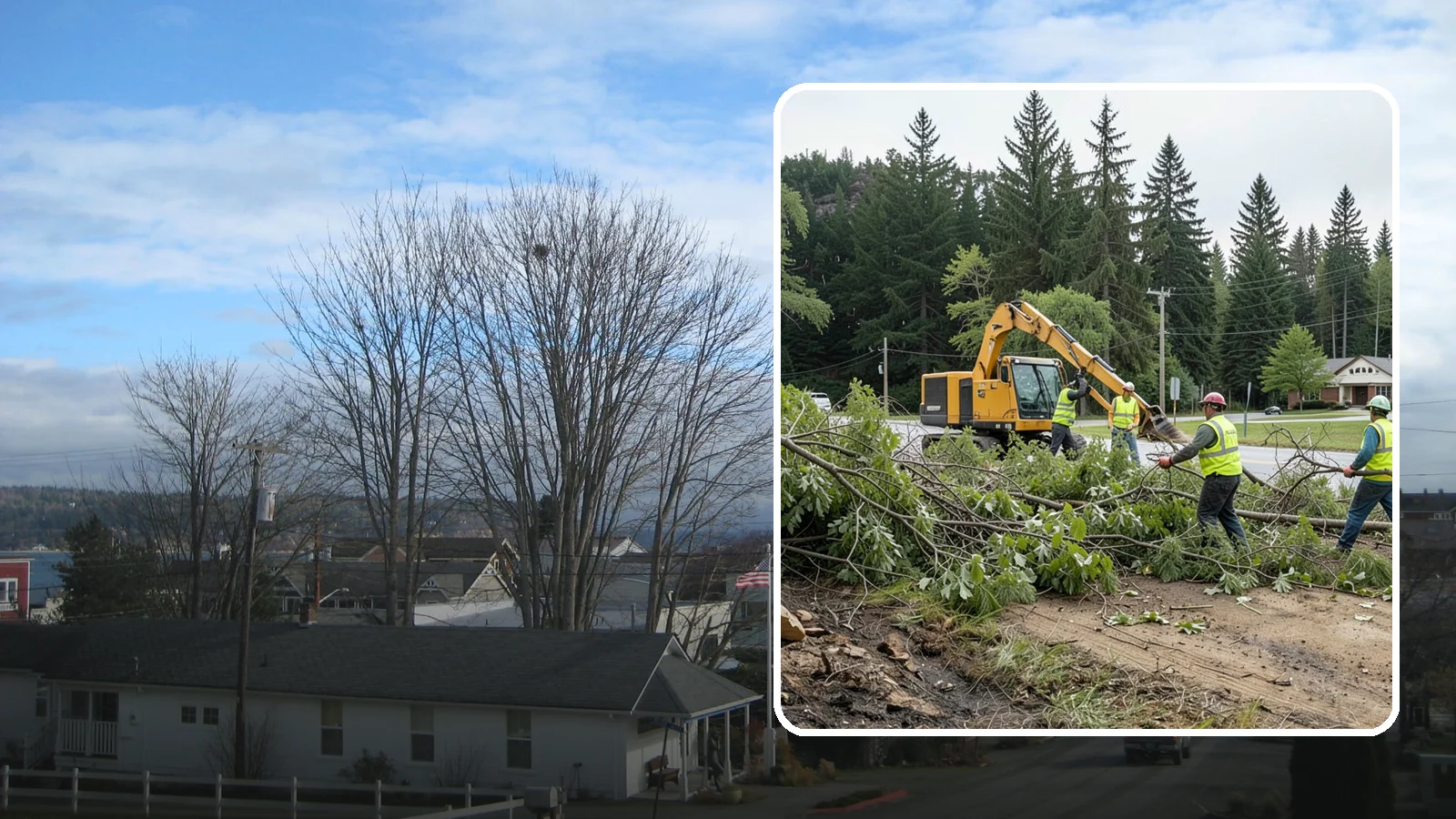 Brush Clearing in Langley, Island County, WA - Mechanical and hand clearing of overgrown brush and small vegetation from public parcels, easements, and undeveloped grounds.