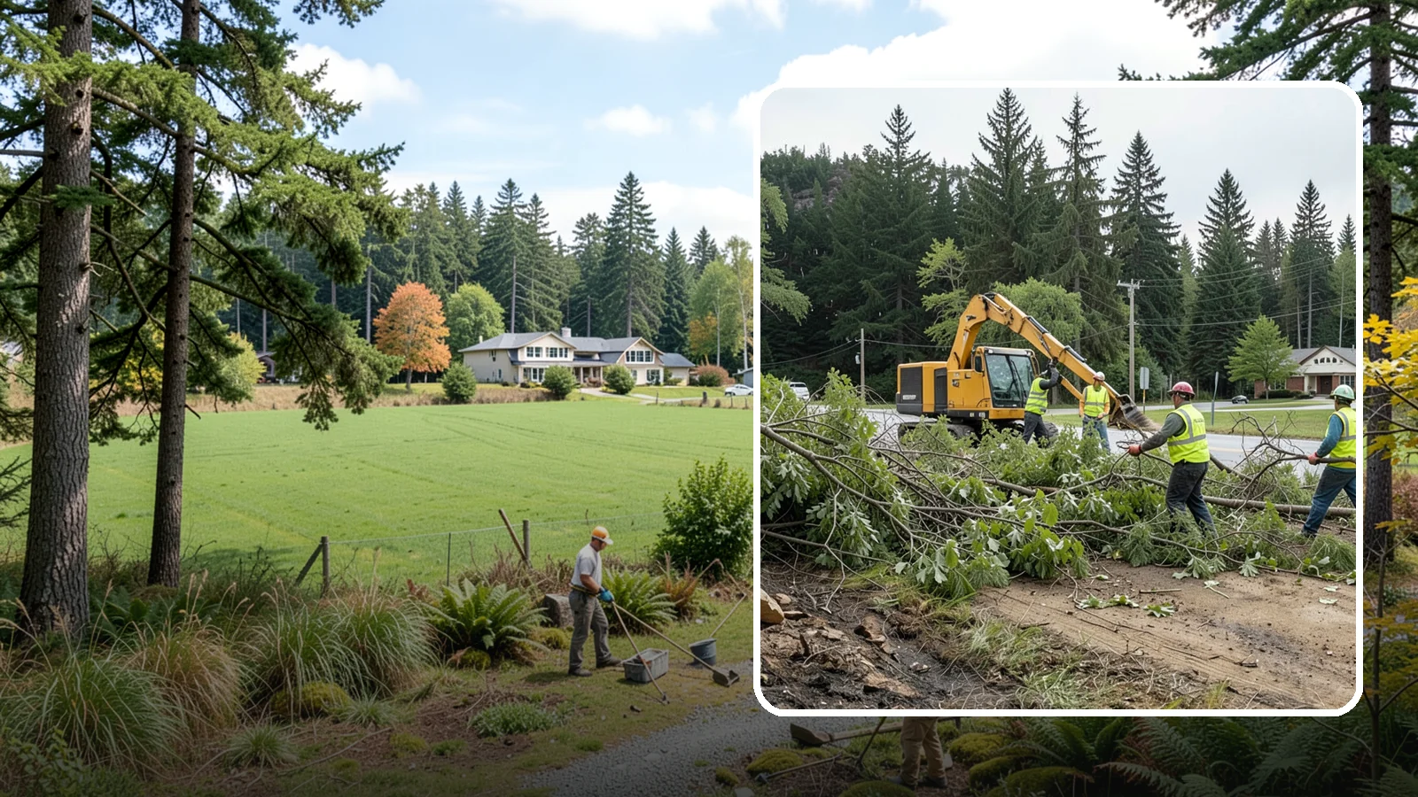 Brush Clearing in Lyman, Skagit County, WA - Mechanical and hand clearing of overgrown brush and small vegetation from public parcels, easements, and undeveloped grounds.