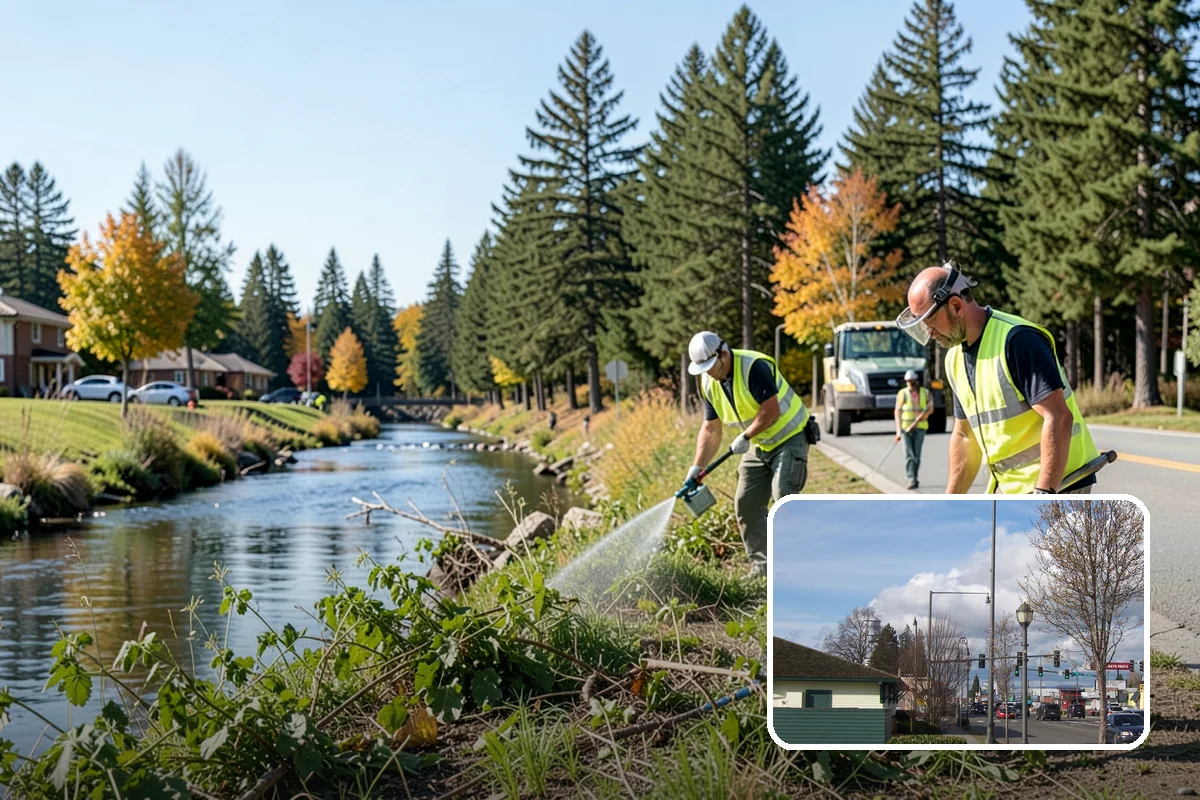 Brush Clearing in Marysville, Snohomish County, WA - Reduces wildfire fuel loading on public parcels