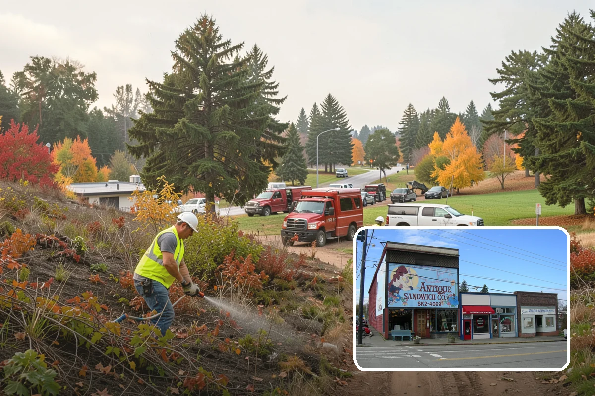 Brush Clearing in Ruston, Pierce County, WA - Reduces wildfire fuel loading on public parcels