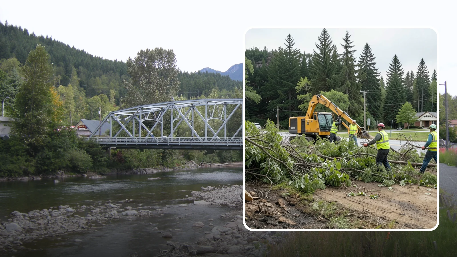 Brush Clearing in Skykomish, King County, WA - Mechanical and hand clearing of overgrown brush and small vegetation from public parcels, easements, and undeveloped grounds.