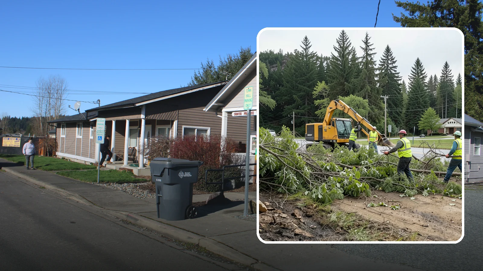 Brush Clearing in South Prairie, Pierce County, WA - Mechanical and hand clearing of overgrown brush and small vegetation from public parcels, easements, and undeveloped grounds.
