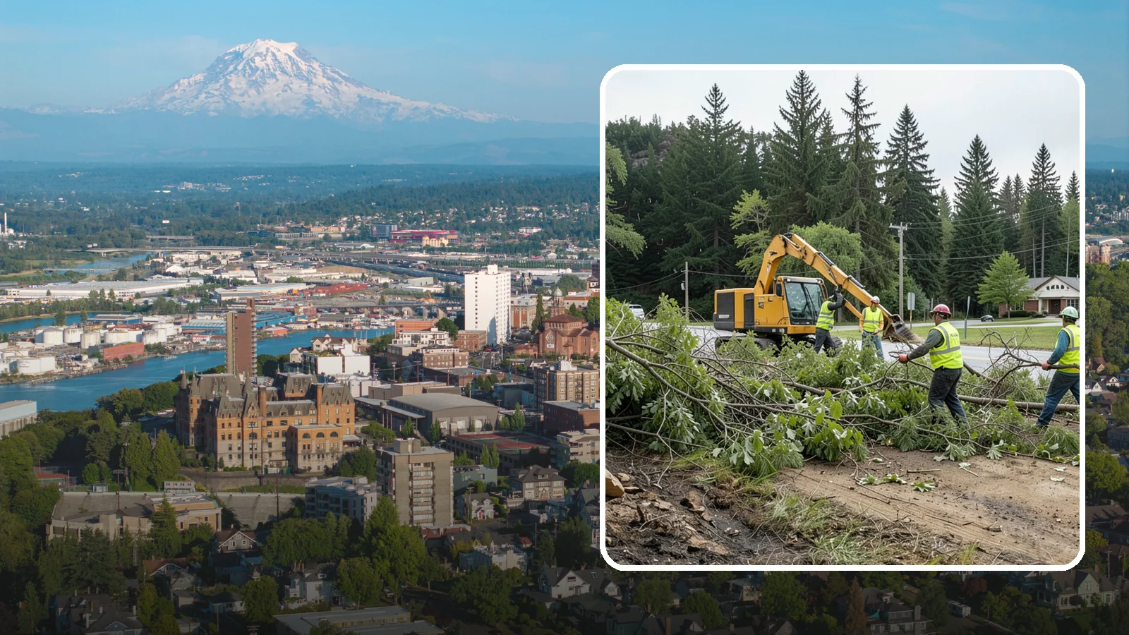 Brush Clearing in Tacoma, Pierce County, WA - Mechanical and hand clearing of overgrown brush and small vegetation from public parcels, easements, and undeveloped grounds.