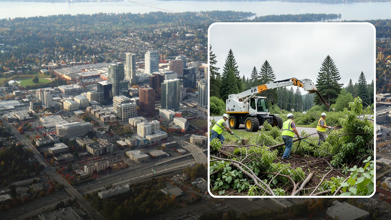 Brush Mowing in Bellevue, King County, WA - Heavy-duty flail and brush mowing to reduce woody vegetation and overgrowth on public parcels and easements.