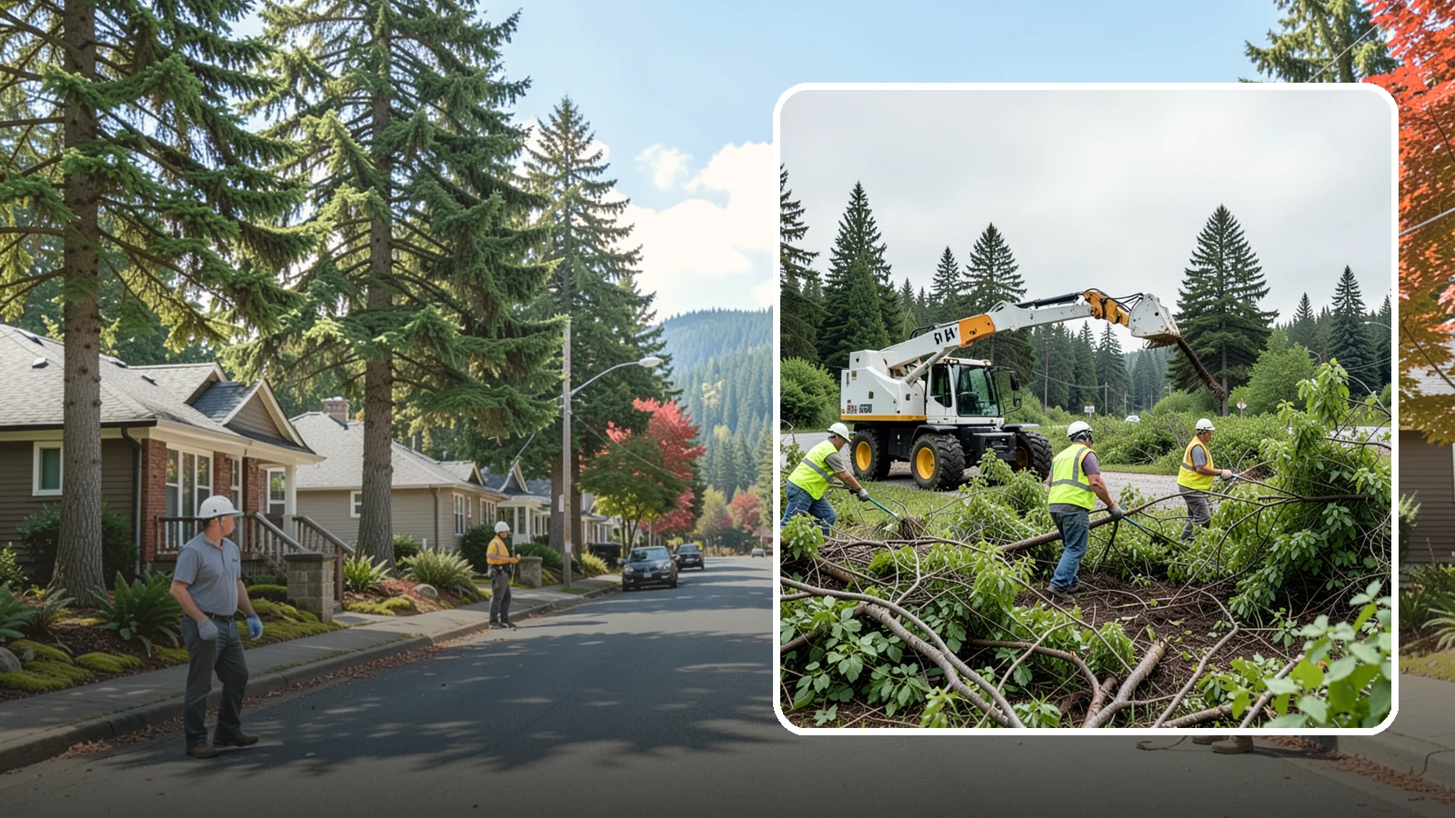 Brush Mowing in Hunts Point, King County, WA - Heavy-duty flail and brush mowing to reduce woody vegetation and overgrowth on public parcels and easements.