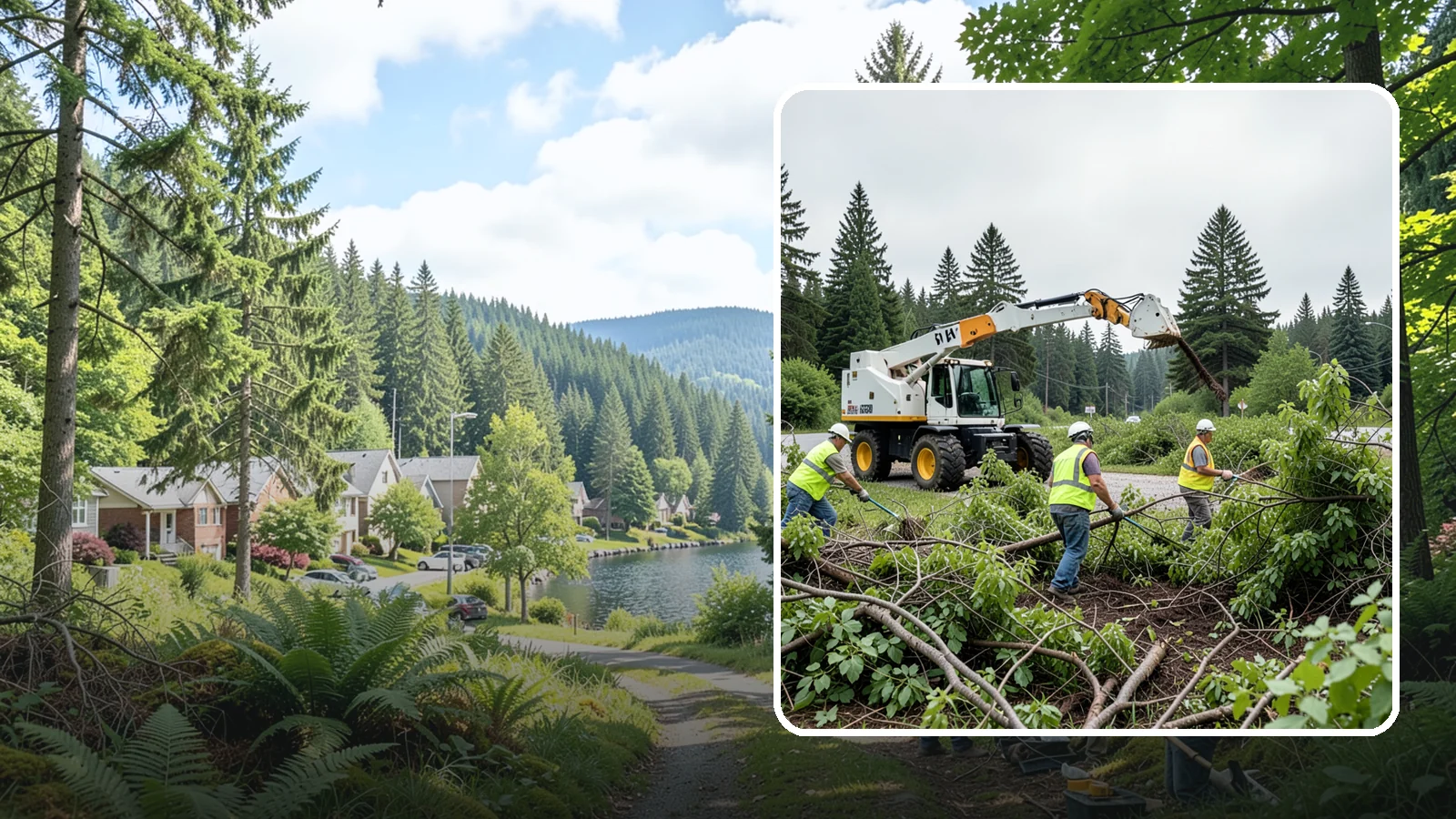 Brush Mowing in Lake Forest Park, King County, WA - Heavy-duty flail and brush mowing to reduce woody vegetation and overgrowth on public parcels and easements.