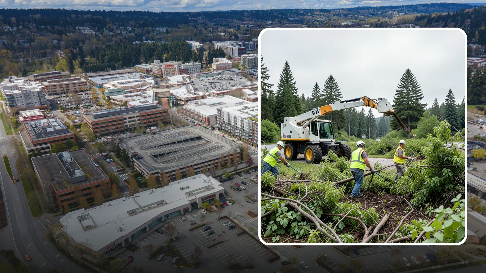 Brush Mowing in Redmond, King County, WA - Heavy-duty flail and brush mowing to reduce woody vegetation and overgrowth on public parcels and easements.