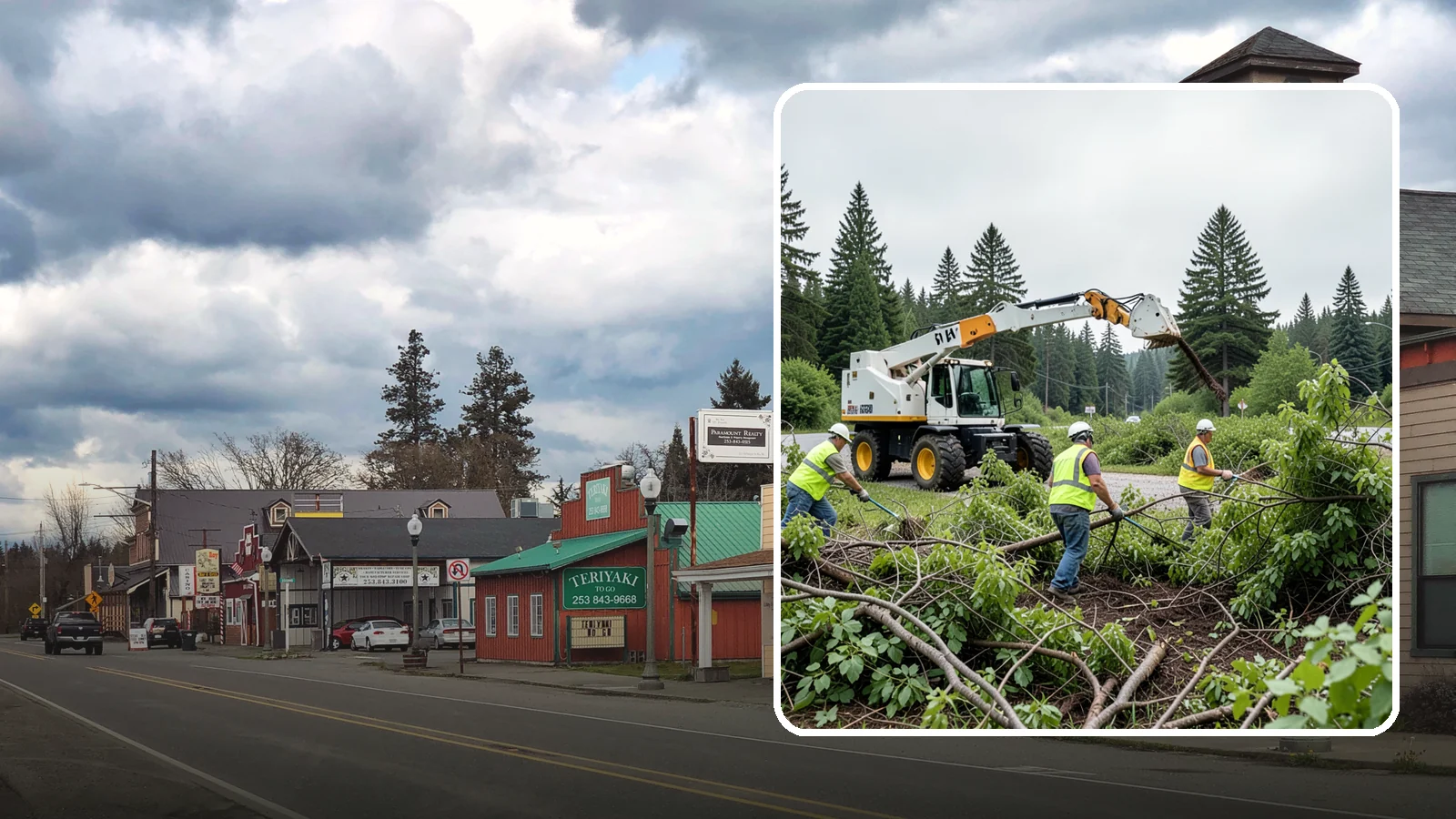 Brush Mowing in Roy, Pierce County, WA - Heavy-duty flail and brush mowing to reduce woody vegetation and overgrowth on public parcels and easements.