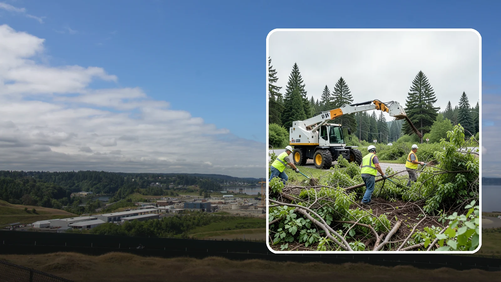 Brush Mowing in University Place, Pierce County, WA - Heavy-duty flail and brush mowing to reduce woody vegetation and overgrowth on public parcels and easements.