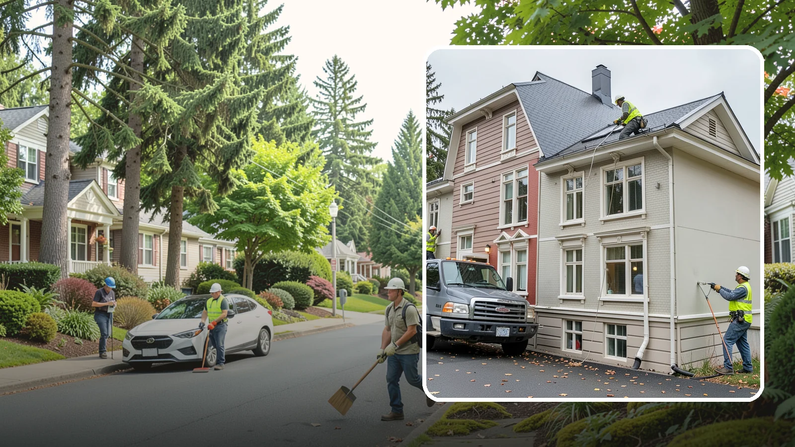 Building Gutter Cleaning in Beaux Arts Village, King County, WA - Clearing of building gutters and downspouts to prevent water damage at public facilities.