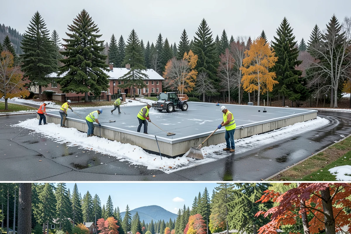 Building Gutter Cleaning in Covington, King County, WA - Cleaning is critical in fall after leaf drop and again in early spring following winter storms.
