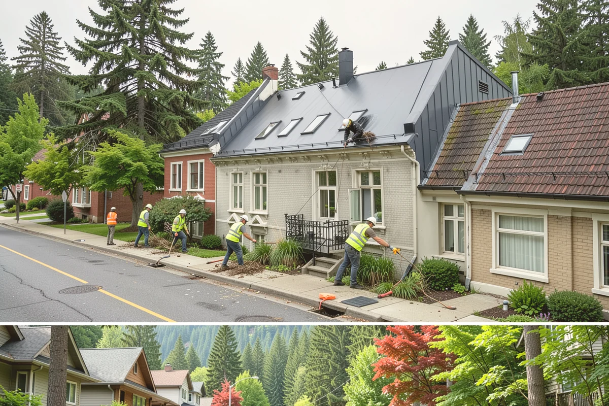 Building Gutter Cleaning in Darrington, Snohomish County, WA - Cleaning is critical in fall after leaf drop and again in early spring following winter storms.