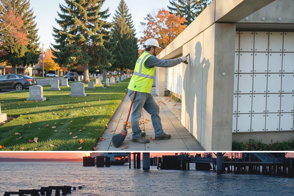 Building Gutter Cleaning in Edmonds, Snohomish County, WA - Cleaning is critical in fall after leaf drop and again in early spring following winter storms.