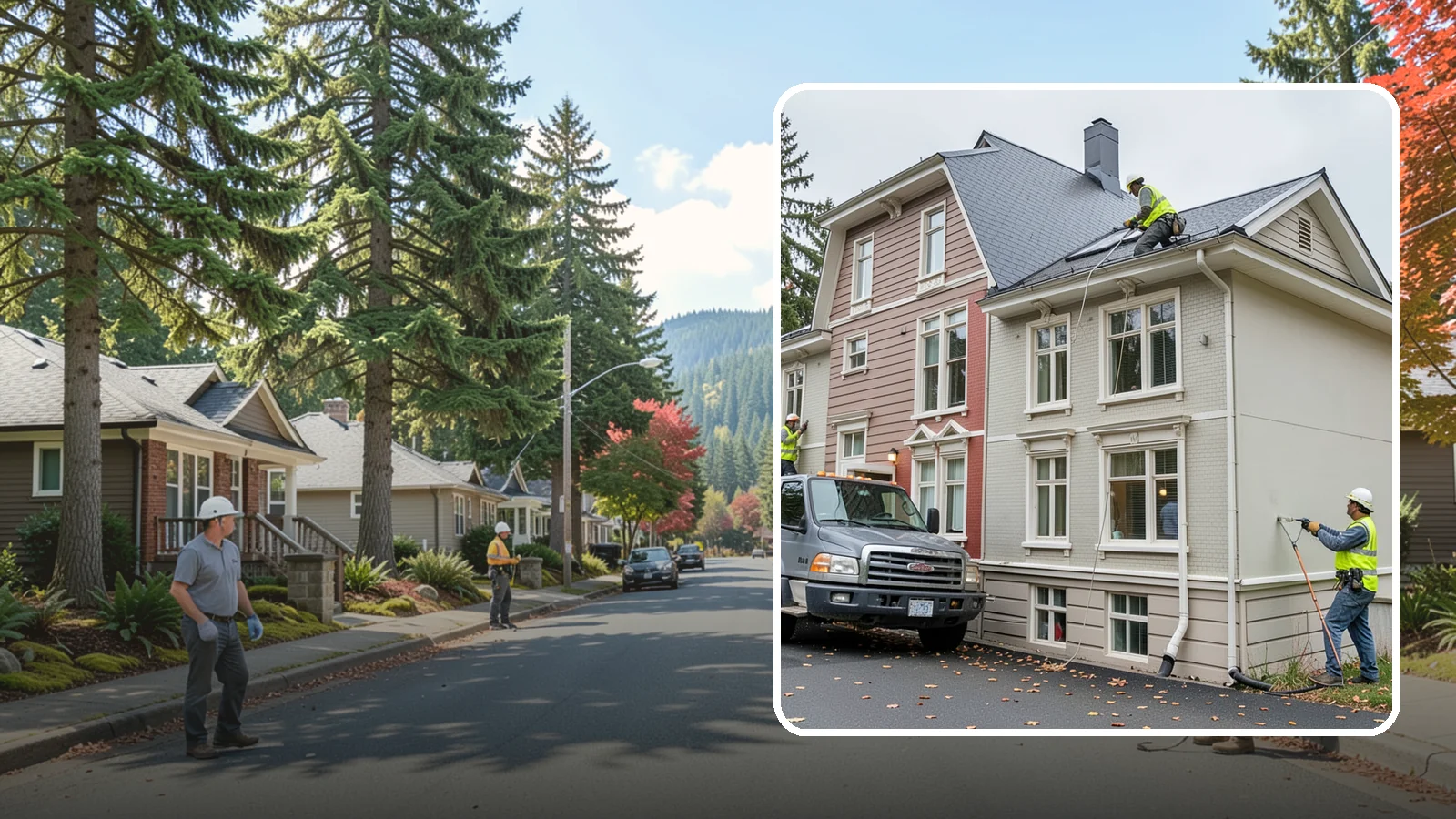 Building Gutter Cleaning in Hunts Point, King County, WA - Clearing of building gutters and downspouts to prevent water damage at public facilities.