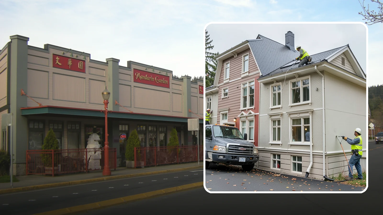 Building Gutter Cleaning in Issaquah, King County, WA - Clearing of building gutters and downspouts to prevent water damage at public facilities.