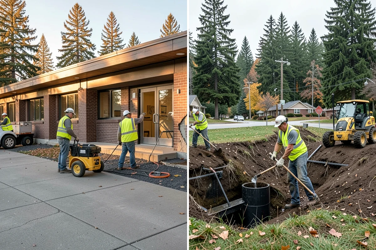 Building Gutter Cleaning in Lakewood, Pierce County, WA - Inspect gutters, downspouts, and drainage outlets