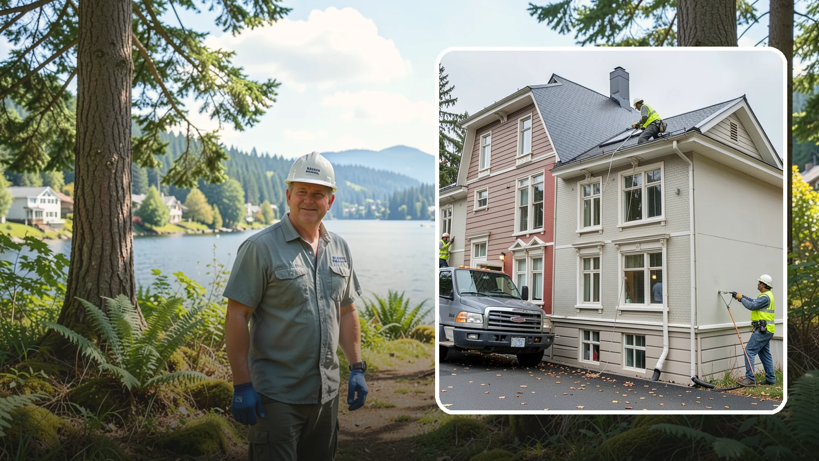Building Gutter Cleaning in Milton, King County, WA - Clearing of building gutters and downspouts to prevent water damage at public facilities.