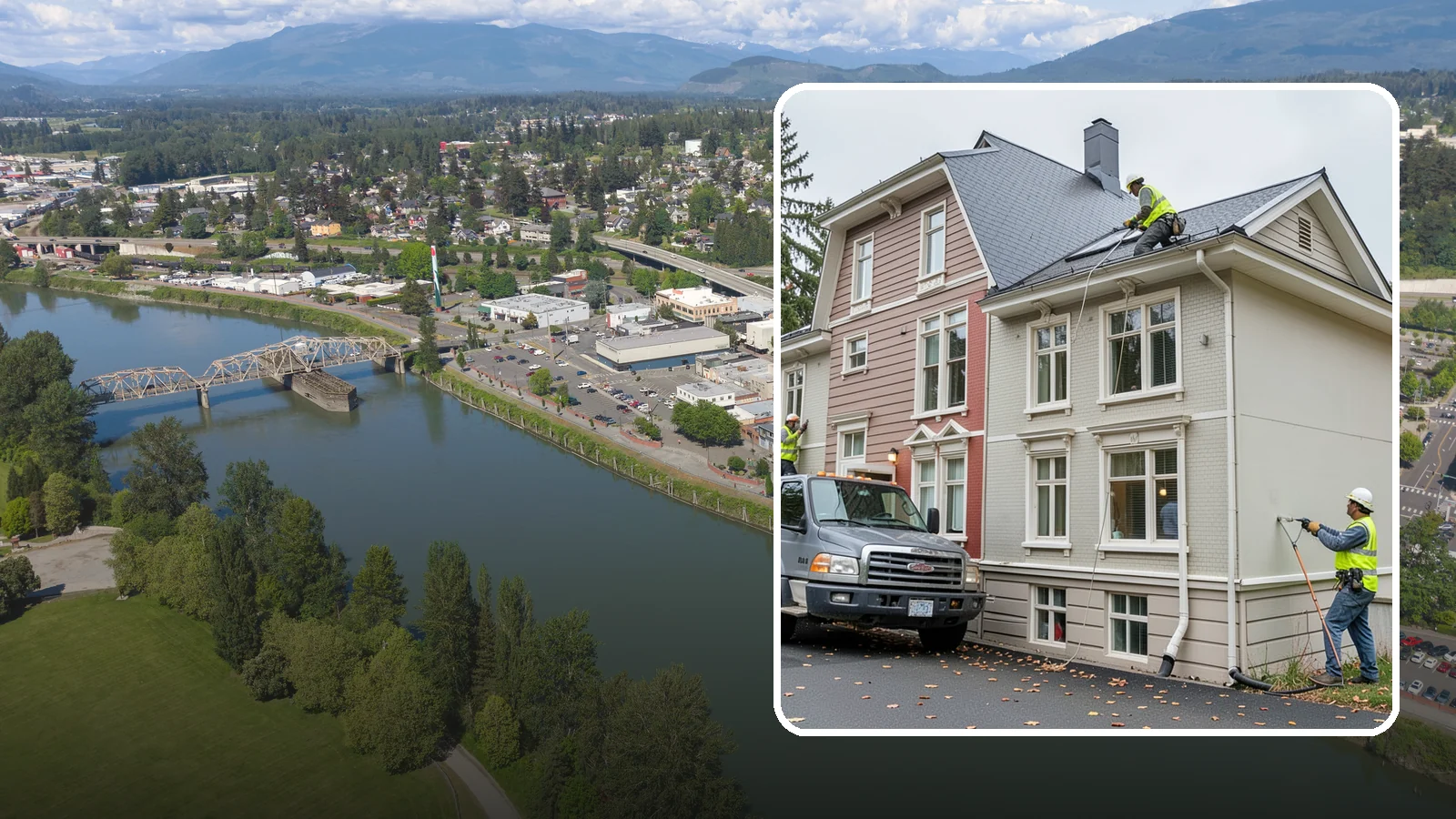 Building Gutter Cleaning in Mount Vernon, Skagit County, WA - Clearing of building gutters and downspouts to prevent water damage at public facilities.