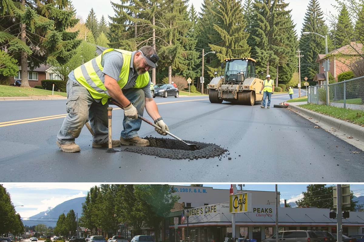 Building Gutter Cleaning in North Bend, King County, WA - Cleaning is critical in fall after leaf drop and again in early spring following winter storms.