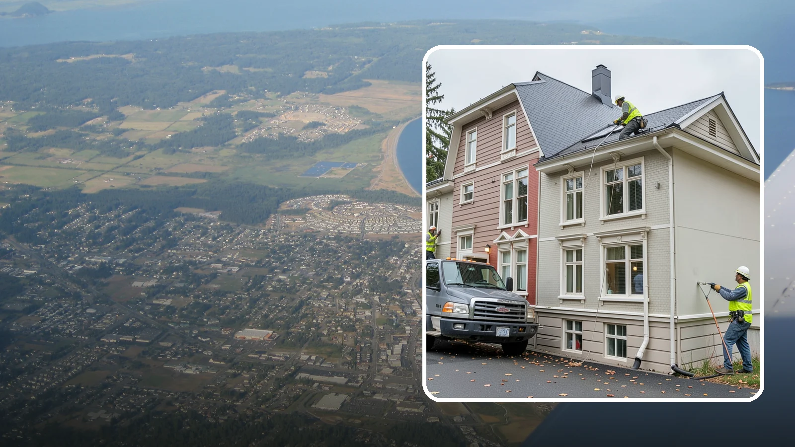 Building Gutter Cleaning in Oak Harbor, Island County, WA - Clearing of building gutters and downspouts to prevent water damage at public facilities.