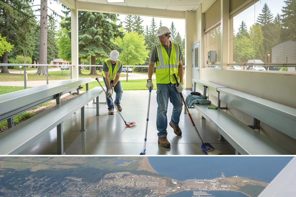Building Gutter Cleaning in Oak Harbor, Island County, WA - Cleaning is critical in fall after leaf drop and again in early spring following winter storms.