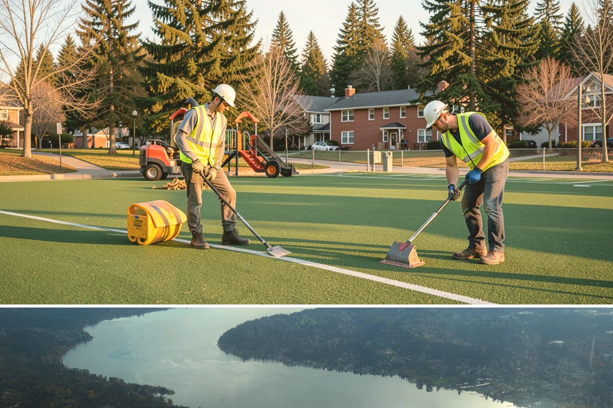 Building Gutter Cleaning in Sammamish, King County, WA - Cleaning is critical in fall after leaf drop and again in early spring following winter storms.