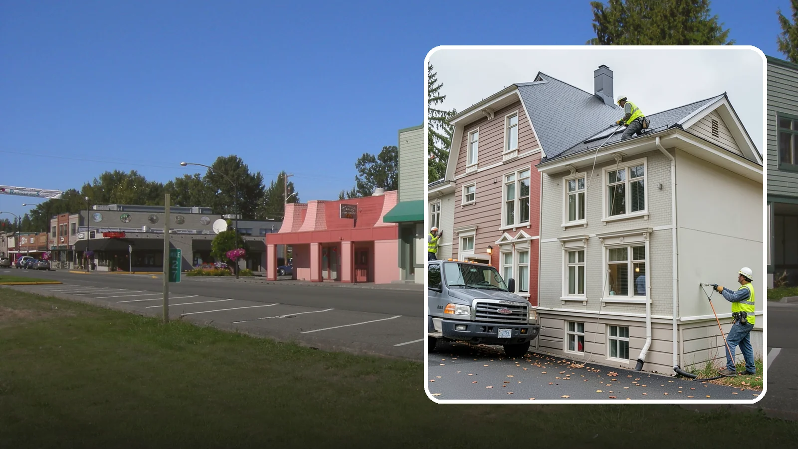 Building Gutter Cleaning in Snoqualmie, King County, WA - Clearing of building gutters and downspouts to prevent water damage at public facilities.