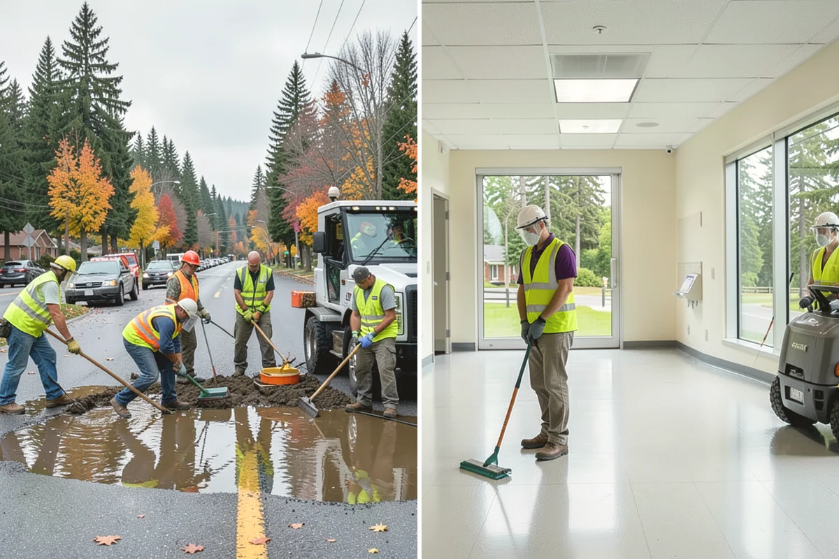 Building Gutter Cleaning in Tukwila, King County, WA - Inspect gutters, downspouts, and drainage outlets