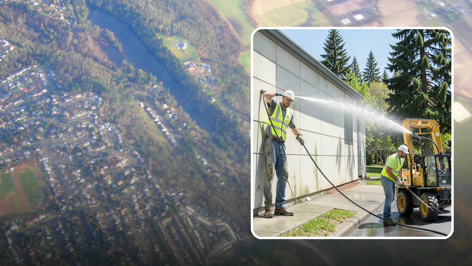 Building Washing in Algona, King County, WA - Exterior washing that removes mildew, algae, and grime from public building facades.