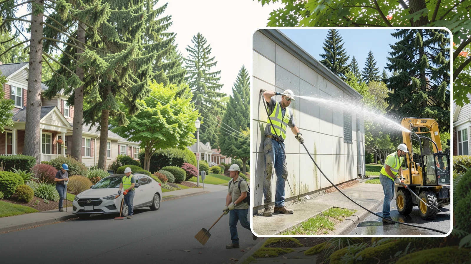 Building Washing in Beaux Arts Village, King County, WA - Exterior washing that removes mildew, algae, and grime from public building facades.
