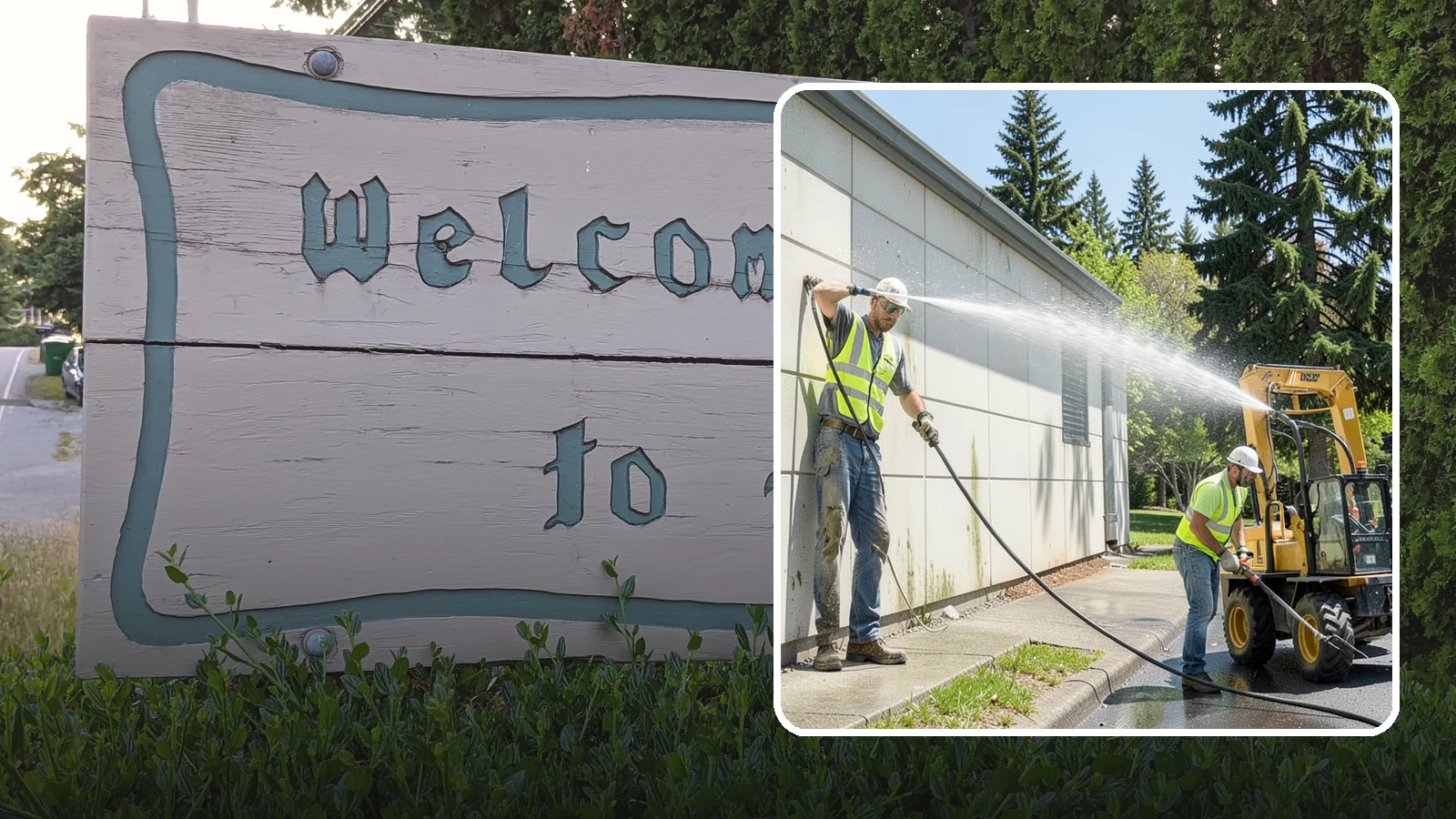 Building Washing in Brier, Snohomish County, WA - Exterior washing that removes mildew, algae, and grime from public building facades.