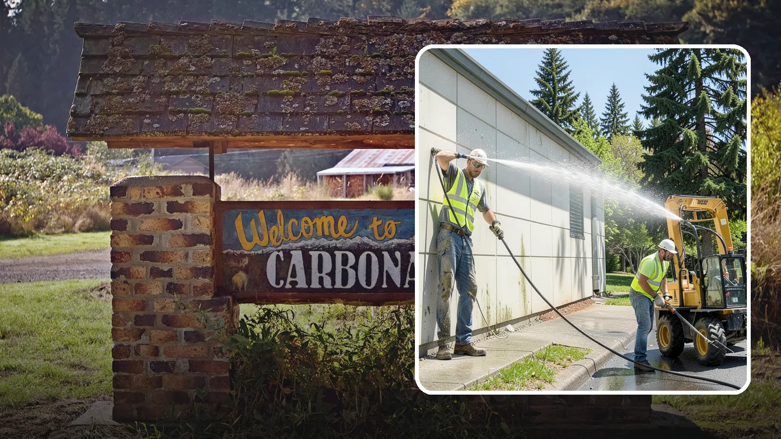 Building Washing in Carbonado, Pierce County, WA - Exterior washing that removes mildew, algae, and grime from public building facades.