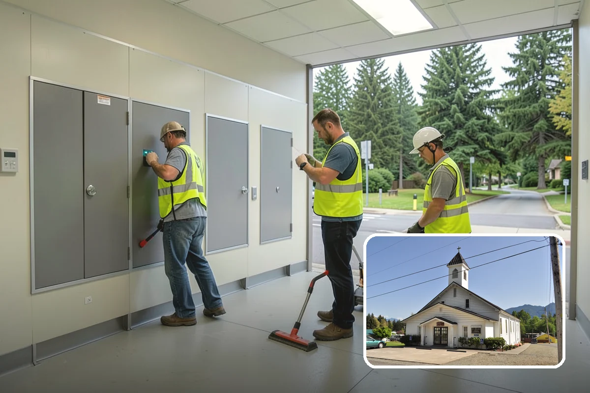 Building Washing in Concrete, Skagit County, WA - Removes mildew, algae, and staining from facades