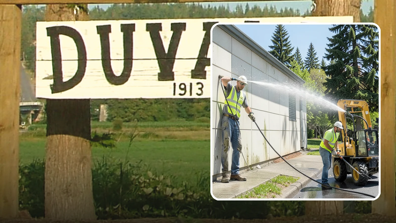 Building Washing in Duvall, King County, WA - Exterior washing that removes mildew, algae, and grime from public building facades.