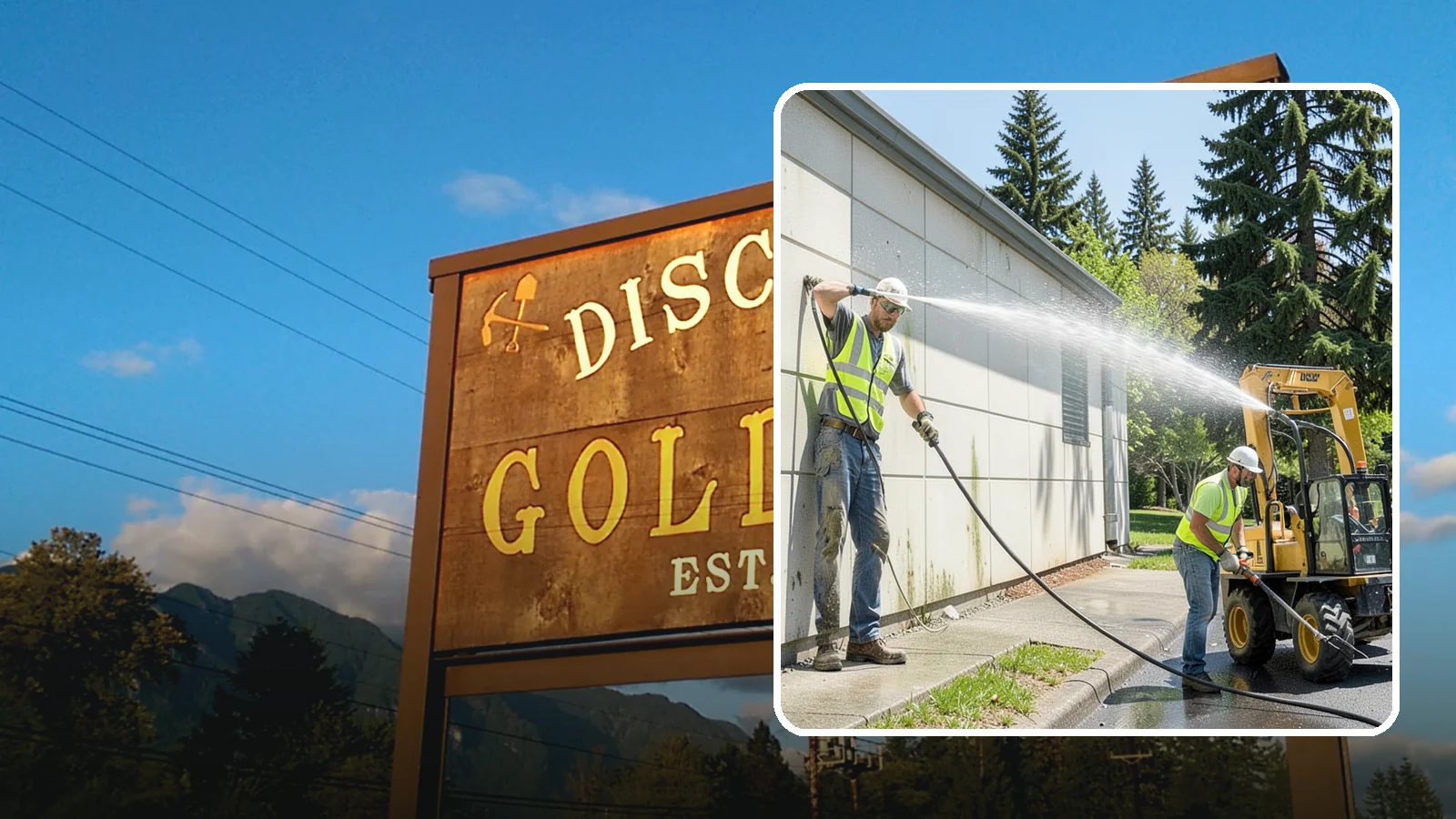 Building Washing in Gold Bar, Snohomish County, WA - Exterior washing that removes mildew, algae, and grime from public building facades.