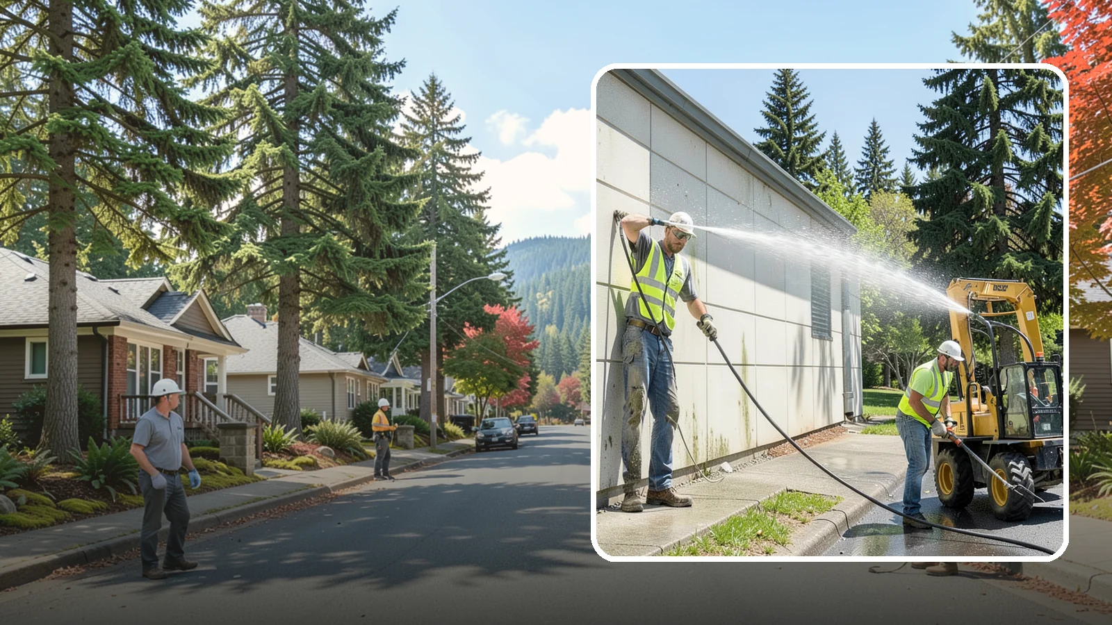 Building Washing in Hunts Point, King County, WA - Exterior washing that removes mildew, algae, and grime from public building facades.