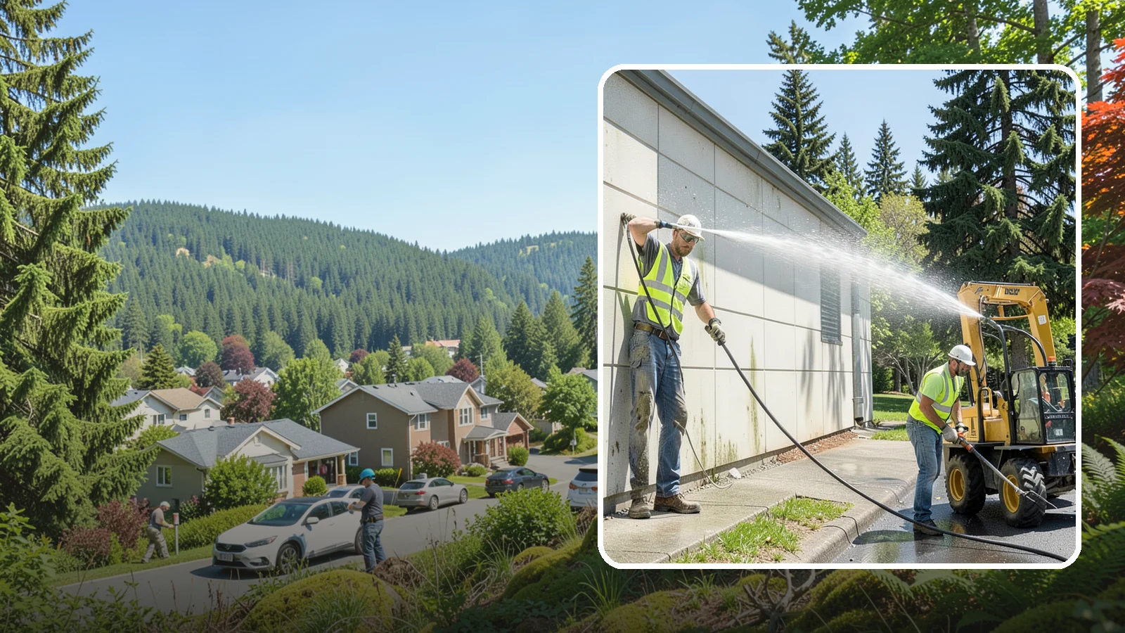 Building Washing in Index, Snohomish County, WA - Exterior washing that removes mildew, algae, and grime from public building facades.