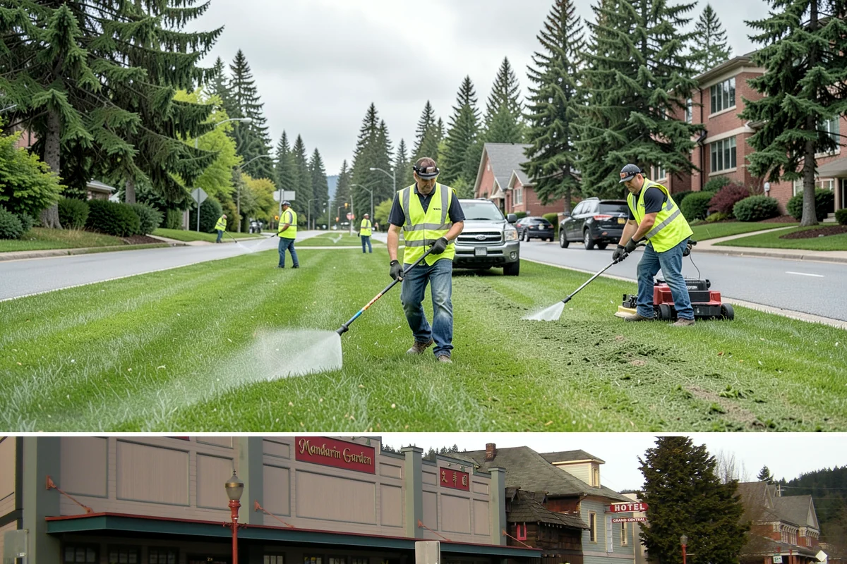 Building Washing in Issaquah, King County, WA - Building washing is most effective in spring and summer when surfaces dry well and mildew growth peaks.