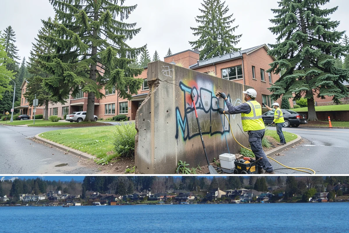 Building Washing in Lake Stevens, Snohomish County, WA - Building washing is most effective in spring and summer when surfaces dry well and mildew growth peaks.