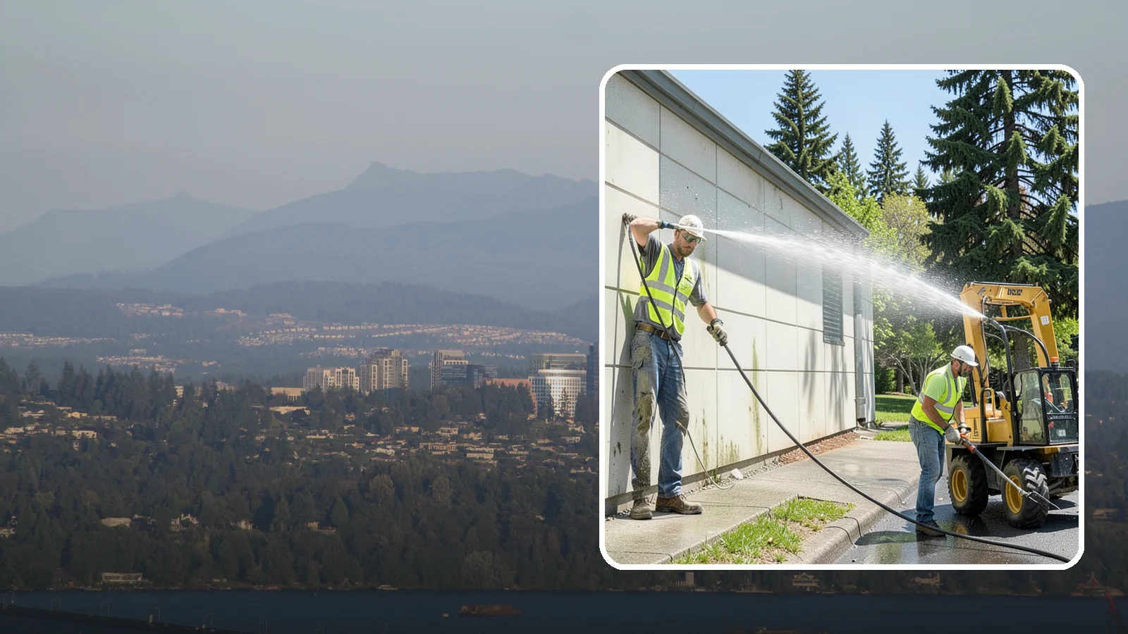 Building Washing in Medina, King County, WA - Exterior washing that removes mildew, algae, and grime from public building facades.