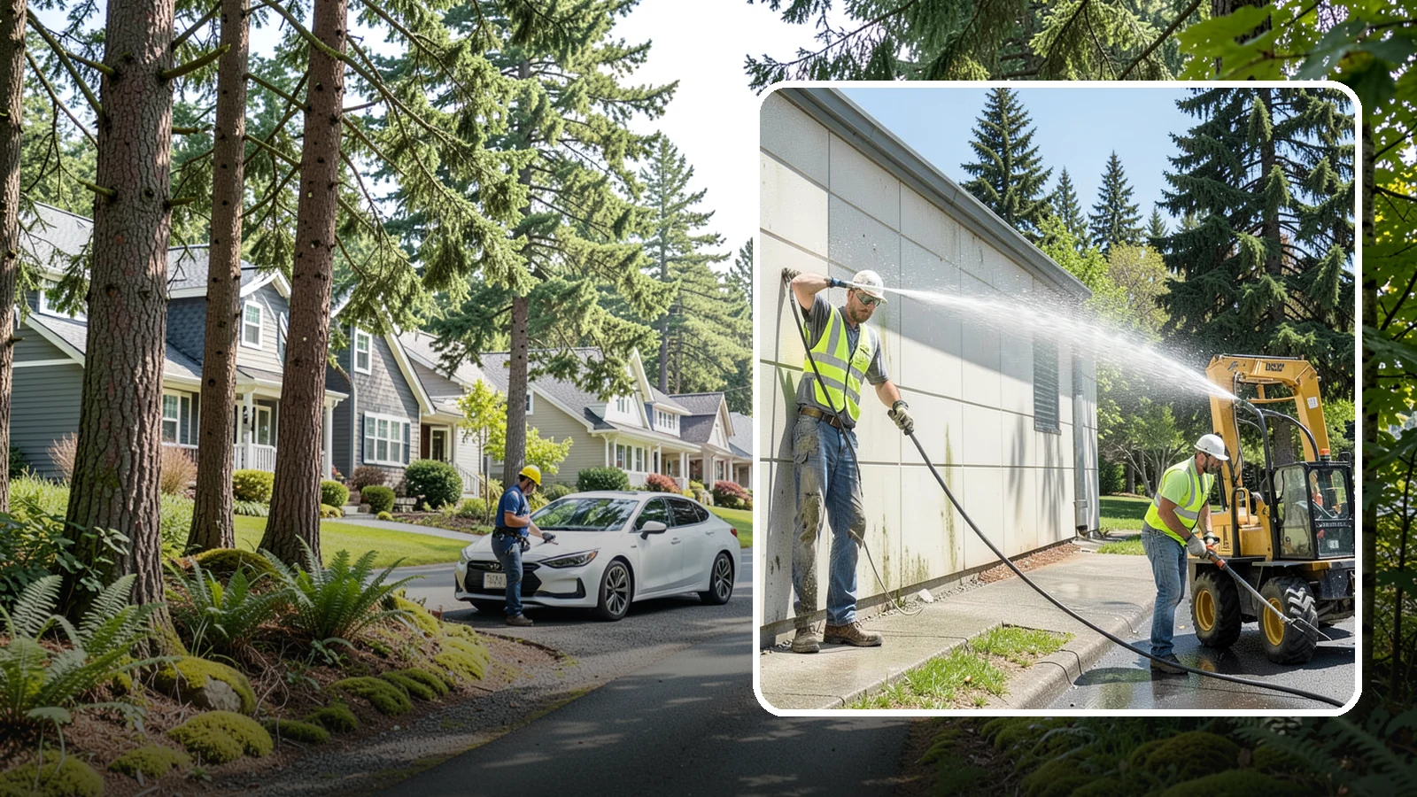Building Washing in Normandy Park, King County, WA - Exterior washing that removes mildew, algae, and grime from public building facades.