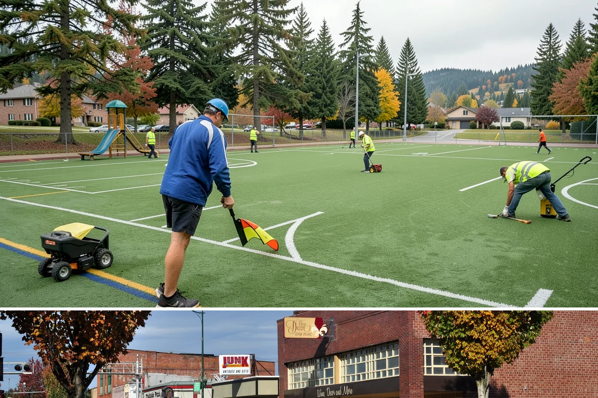 Building Washing in Puyallup, Pierce County, WA - Building washing is most effective in spring and summer when surfaces dry well and mildew growth peaks.