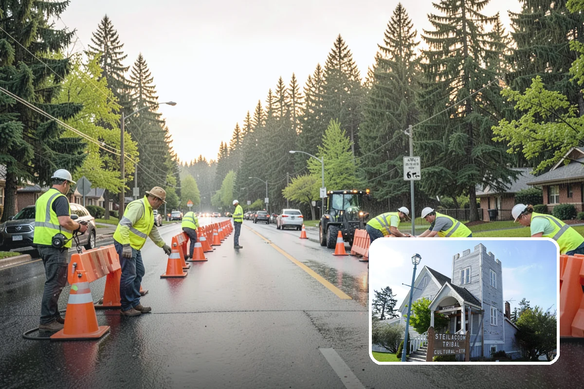 Building Washing in Steilacoom, Pierce County, WA - Removes mildew, algae, and staining from facades