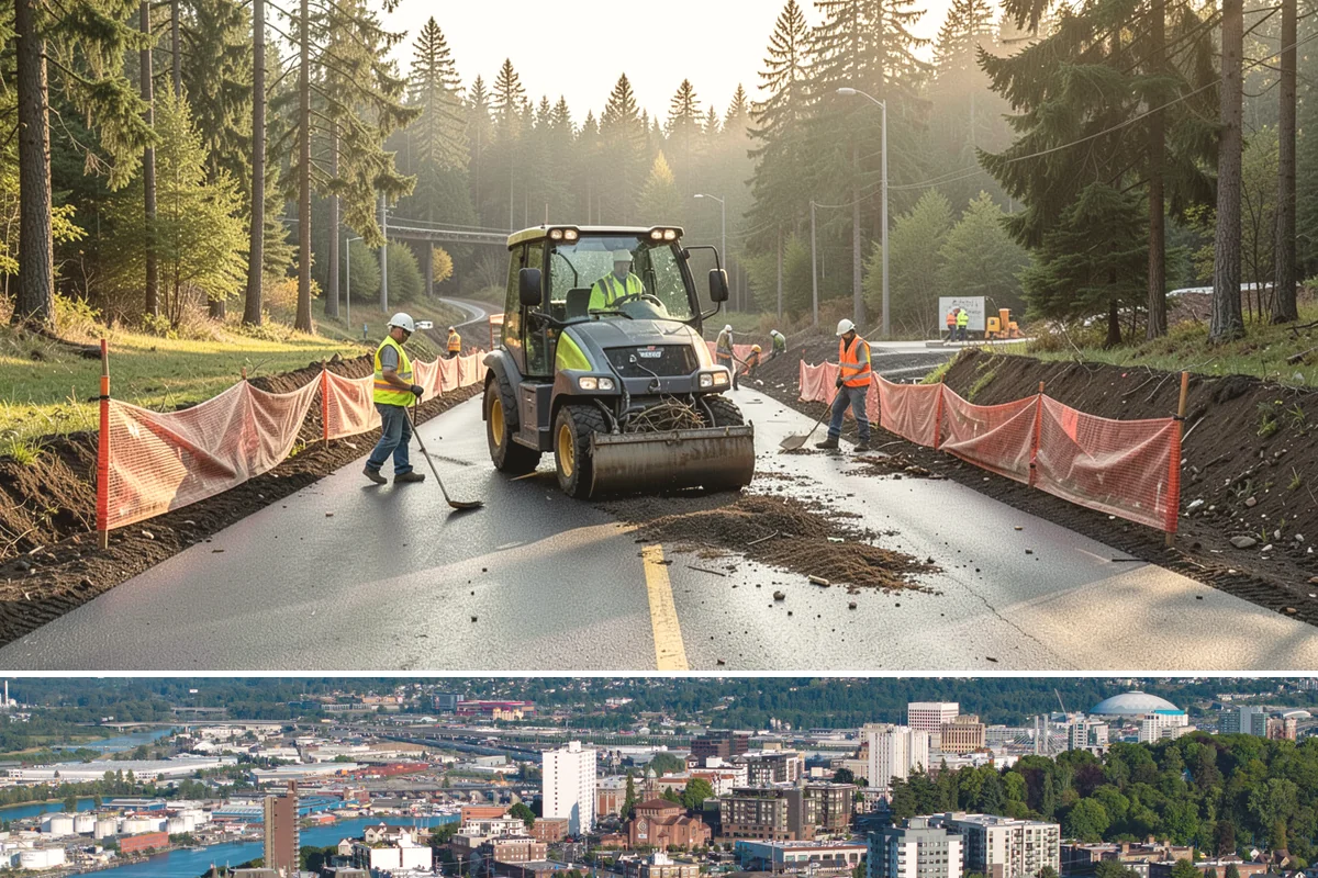 Building Washing in Tacoma, Pierce County, WA - Building washing is most effective in spring and summer when surfaces dry well and mildew growth peaks.